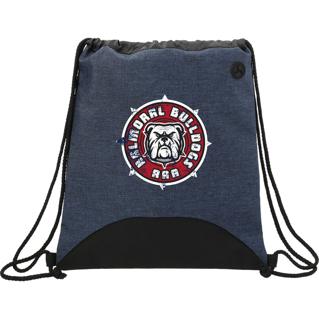 Urban PolyCanvas Drawstring Bag with Earbud Port Embroidery - Navy - Front