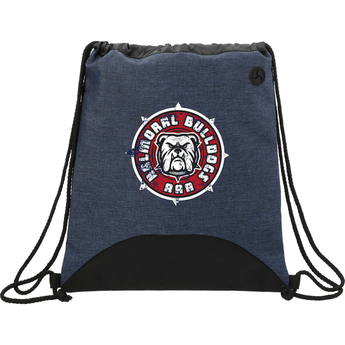 Urban PolyCanvas Drawstring Bag with Earbud Port Embroidery - Navy - Front