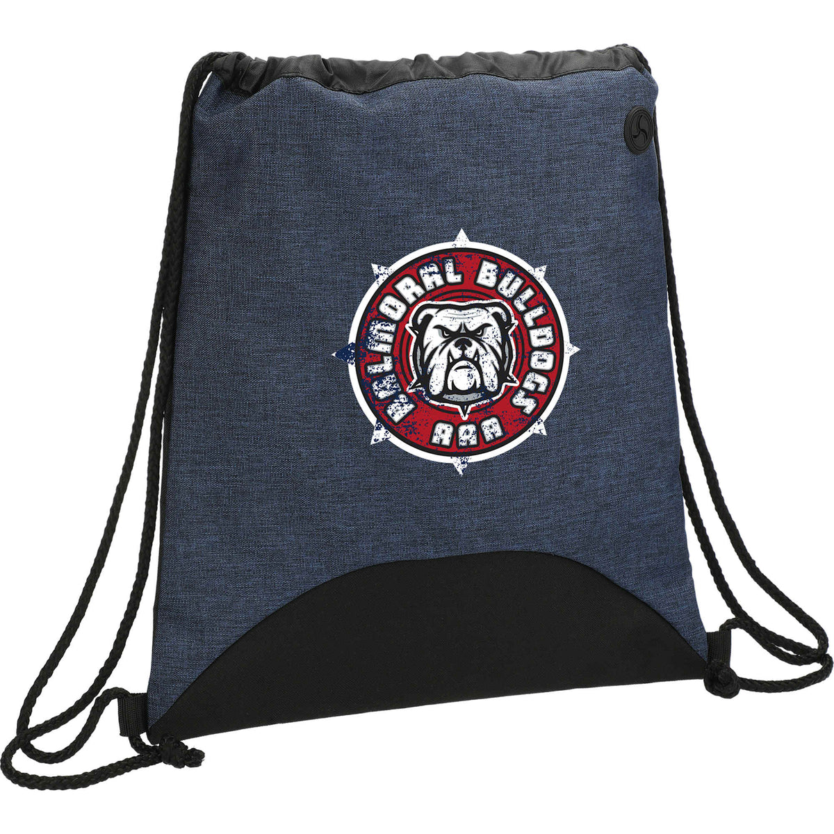 Urban PolyCanvas Drawstring Bag with Earbud Port Embroidery - Navy - Right Angle
