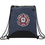Urban PolyCanvas Drawstring Bag with Earbud Port Full Color - Navy - Front