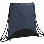 Urban PolyCanvas Drawstring Bag with Earbud Port Full Color - Navy - Right Angle 2