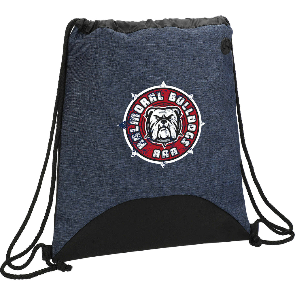 Urban PolyCanvas Drawstring Bag with Earbud Port Full Color - Navy - Right Angle