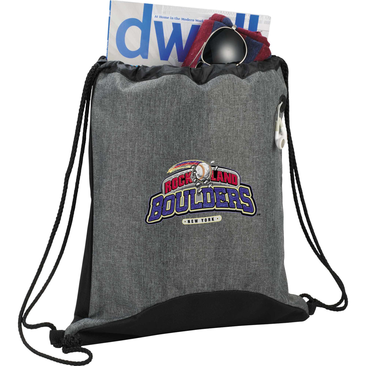 Urban PolyCanvas Drawstring Bag with Earbud Port - Graphite - Photo