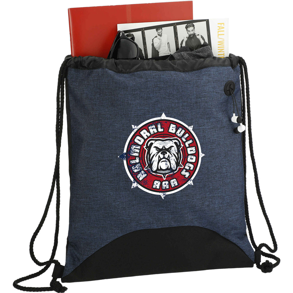 Urban PolyCanvas Drawstring Bag with Earbud Port - Navy - Propped