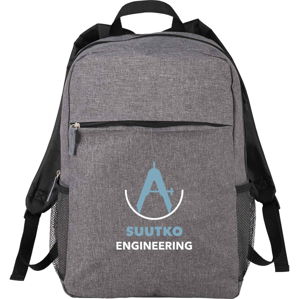 Urban Polycanvas Laptop Backpack, 15 Inch Embroidery - Graphite - Front