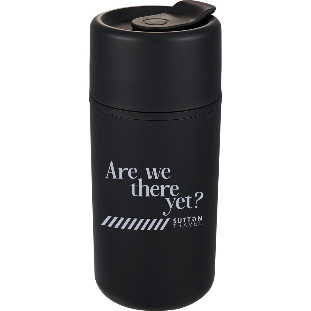 Urban Recycled Plastic Tumbler with Twist Lid, 16 oz - Black - Front