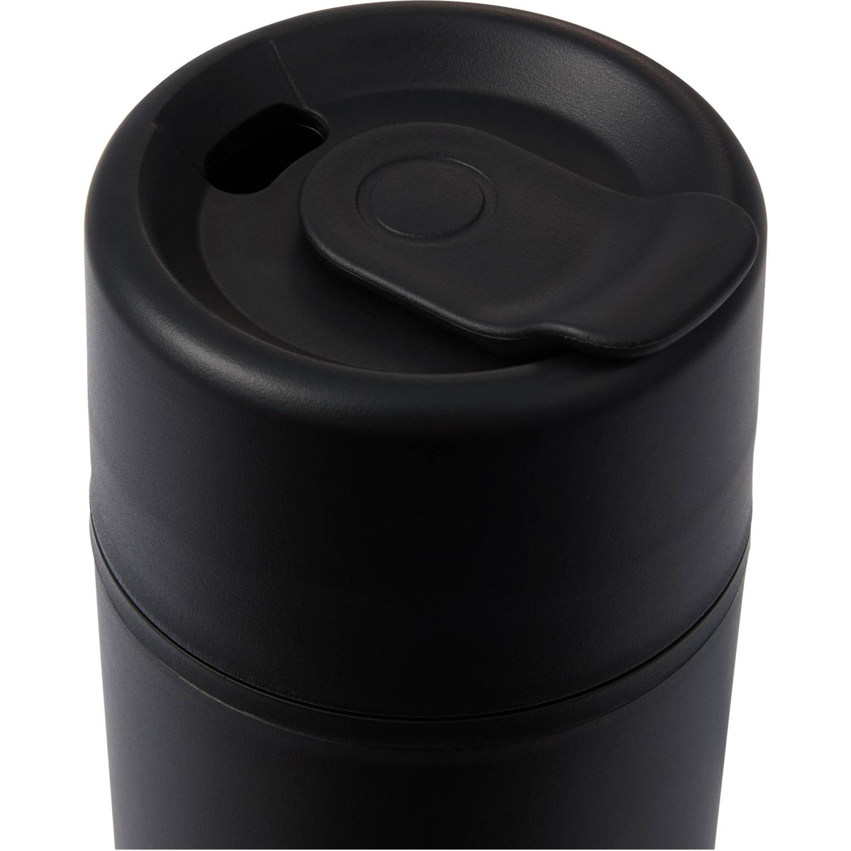 Urban Recycled Plastic Tumbler with Twist Lid, 16 oz - Black - Lid Detail