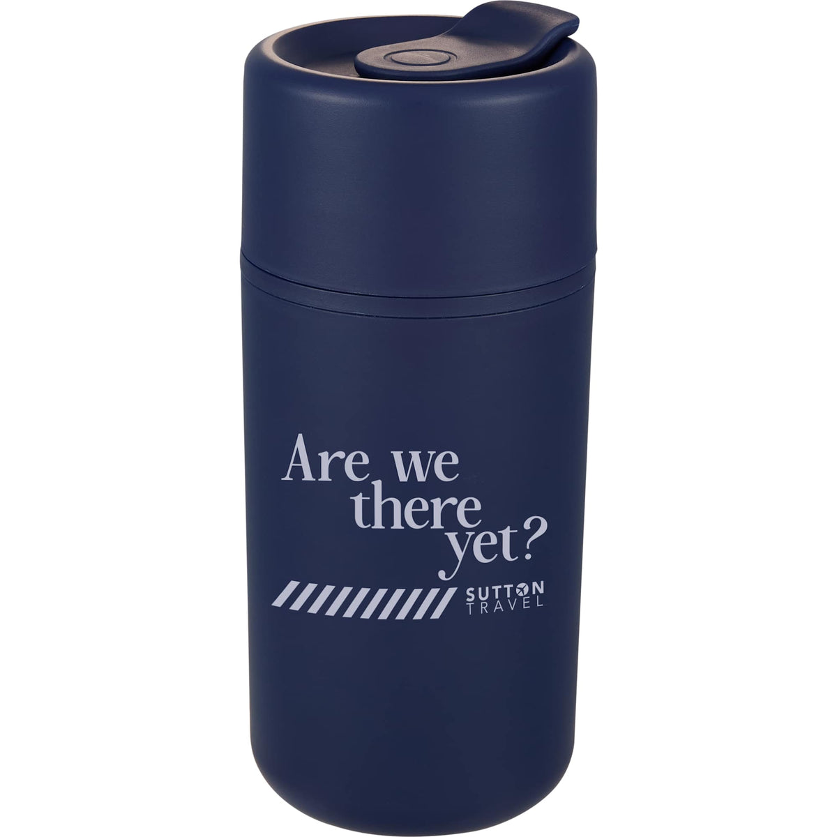 Urban Recycled Plastic Tumbler with Twist Lid, 16 oz - Navy - Front