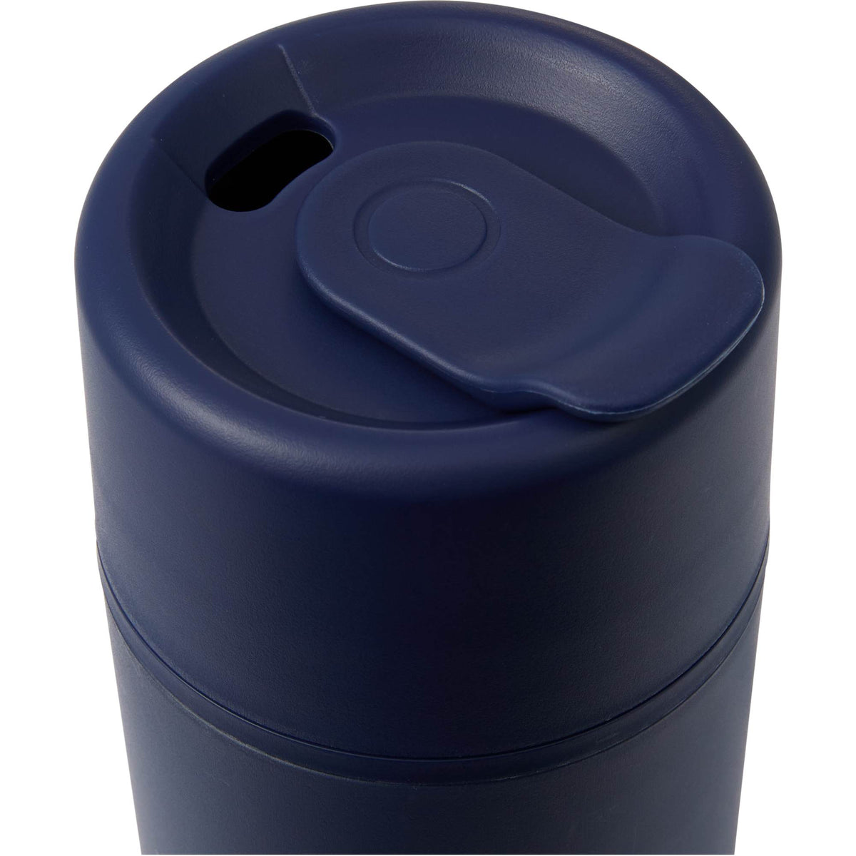 Urban Recycled Plastic Tumbler with Twist Lid, 16 oz - Navy - Lid Detail