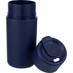 Urban Recycled Plastic Tumbler with Twist Lid, 16 oz - Navy - Lid Flat