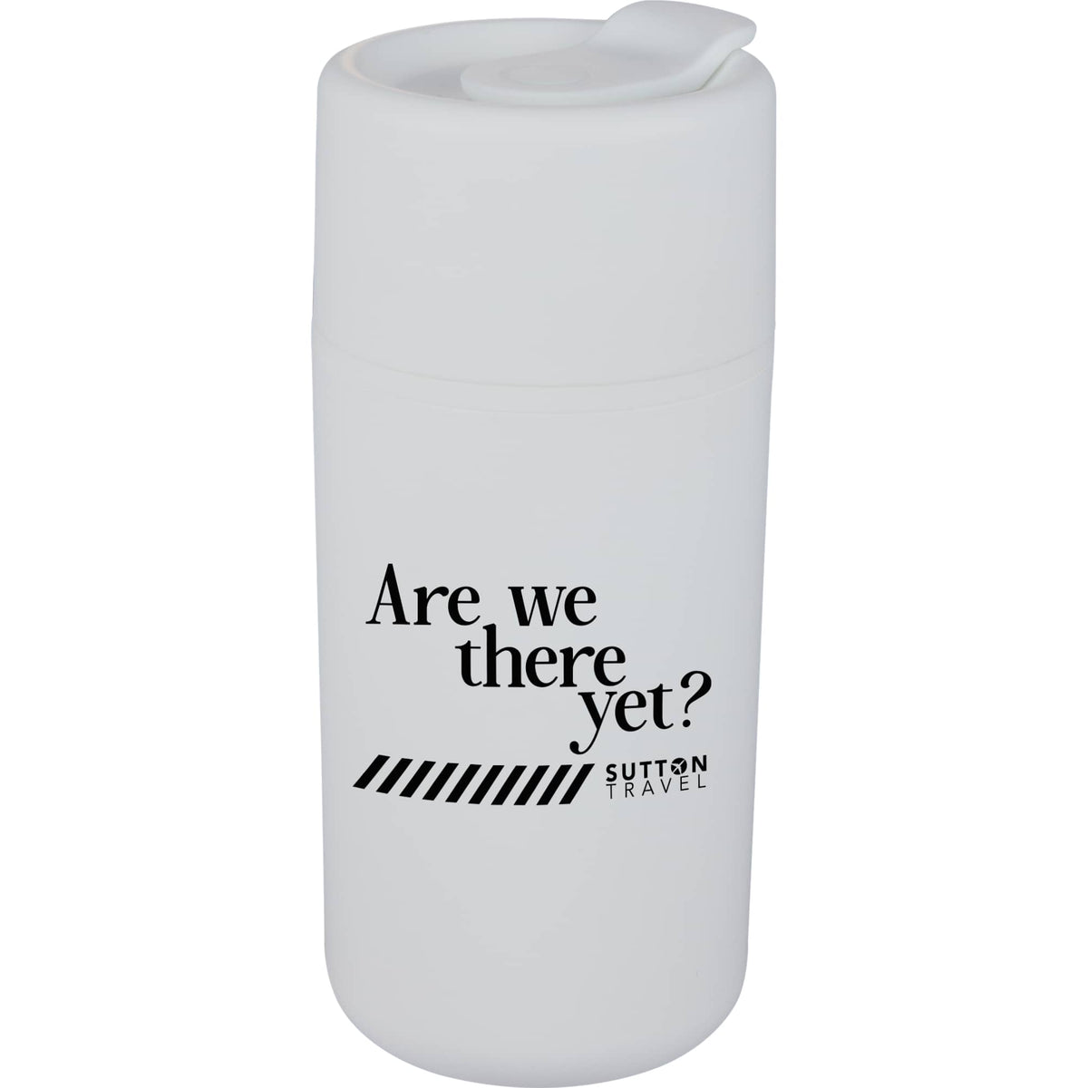 Urban Recycled Plastic Tumbler with Twist Lid, 16 oz - White - Front
