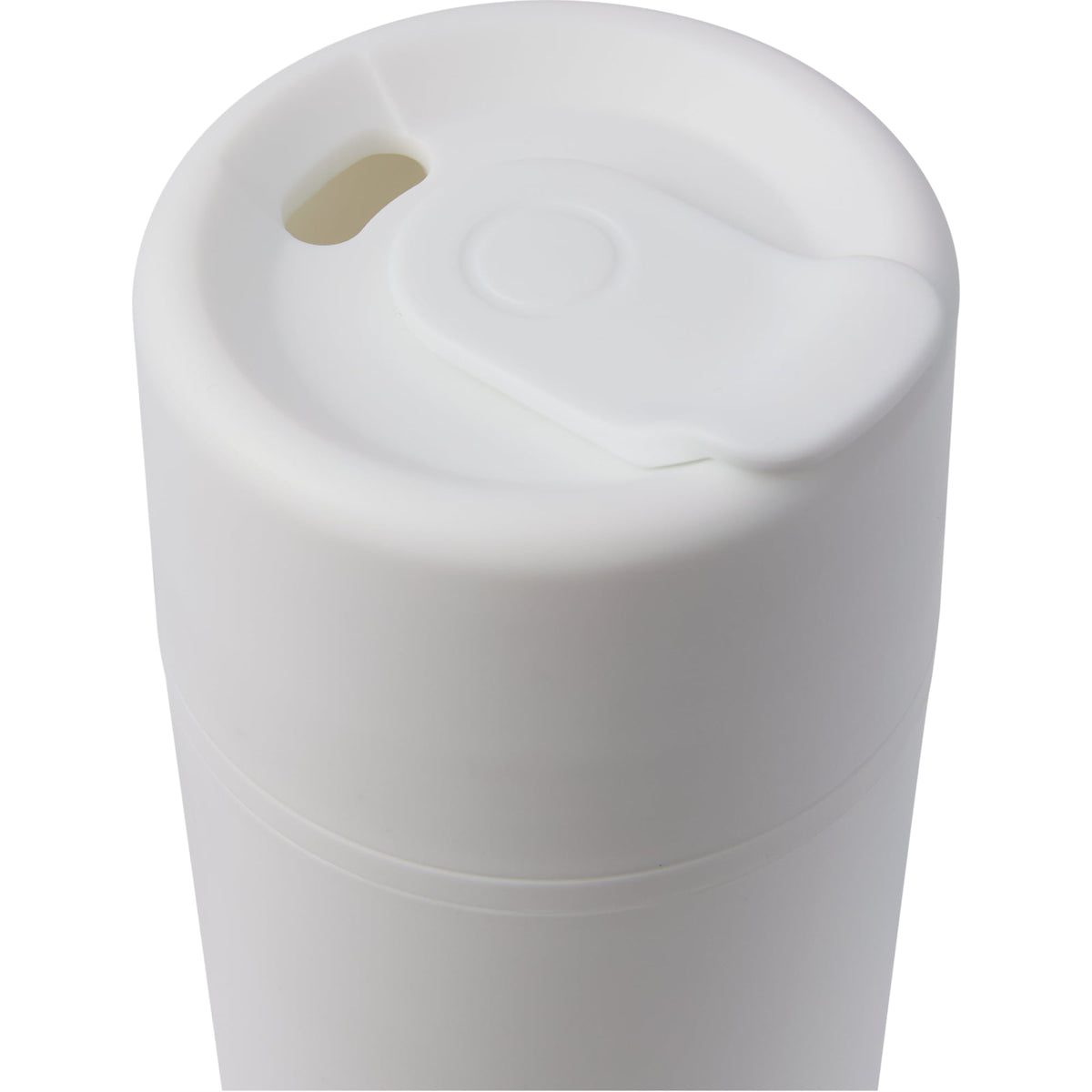Urban Recycled Plastic Tumbler with Twist Lid, 16 oz - White - Lid Detail
