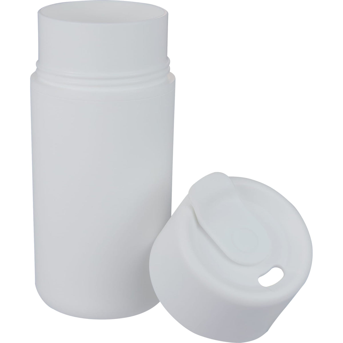 Urban Recycled Plastic Tumbler with Twist Lid, 16 oz - White - Lid Flat