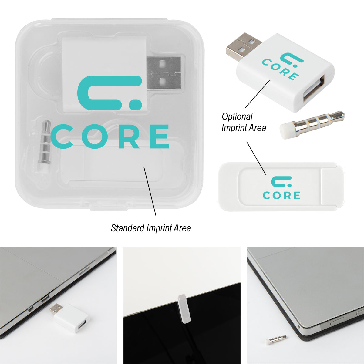 USB Data Blocker Kit - Clear - Silk Screen