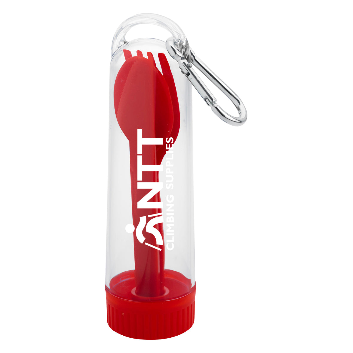 Utensil Kit on a Carabiner - Red - Pad Print