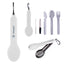 Utensil Set for Travel with a Silicone Holder - White - Silk Screen