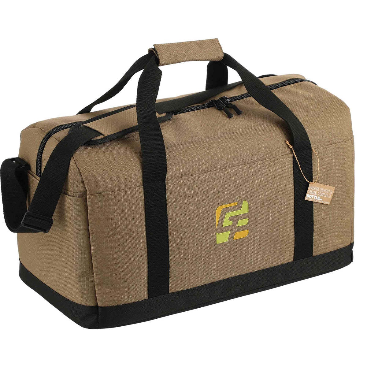 Utility Duffel Bag in Recycled Ripstop, 21 Inches Embroidery - Brown - Right Angle