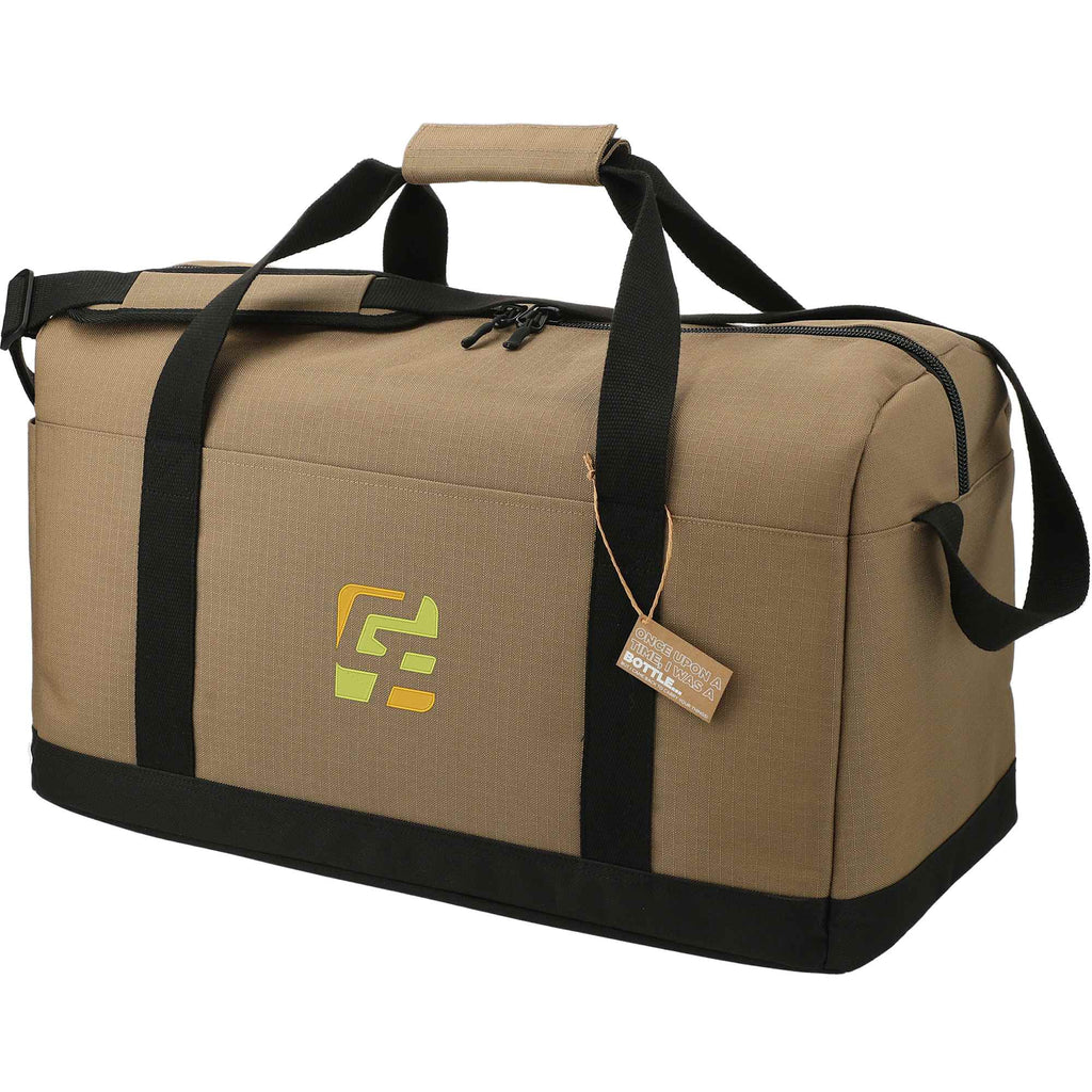 Utility Duffel Bag in Recycled Ripstop, 21 Inches Transfer - Brown - Left Angle