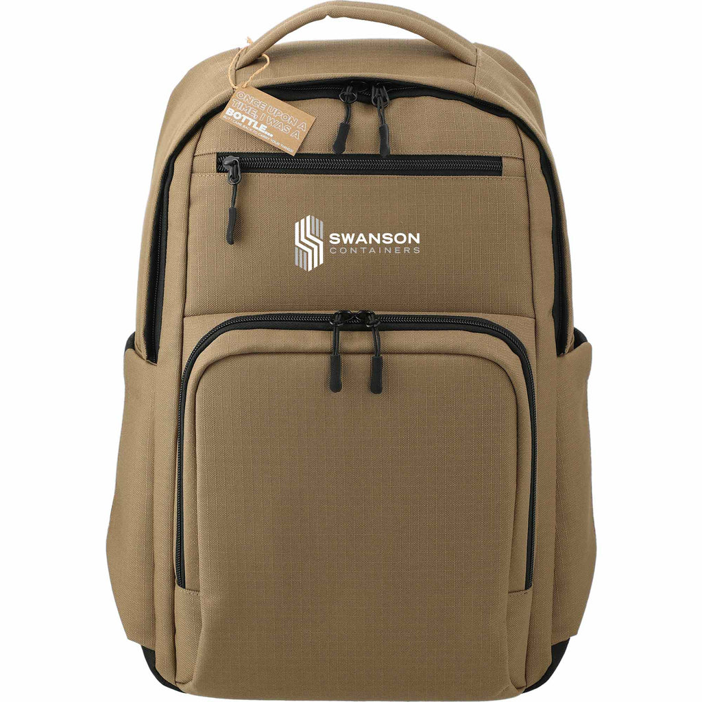 Utility Insulated Backpack in Recycled Ripstop, 15 Inch Transfer - Brown - Front