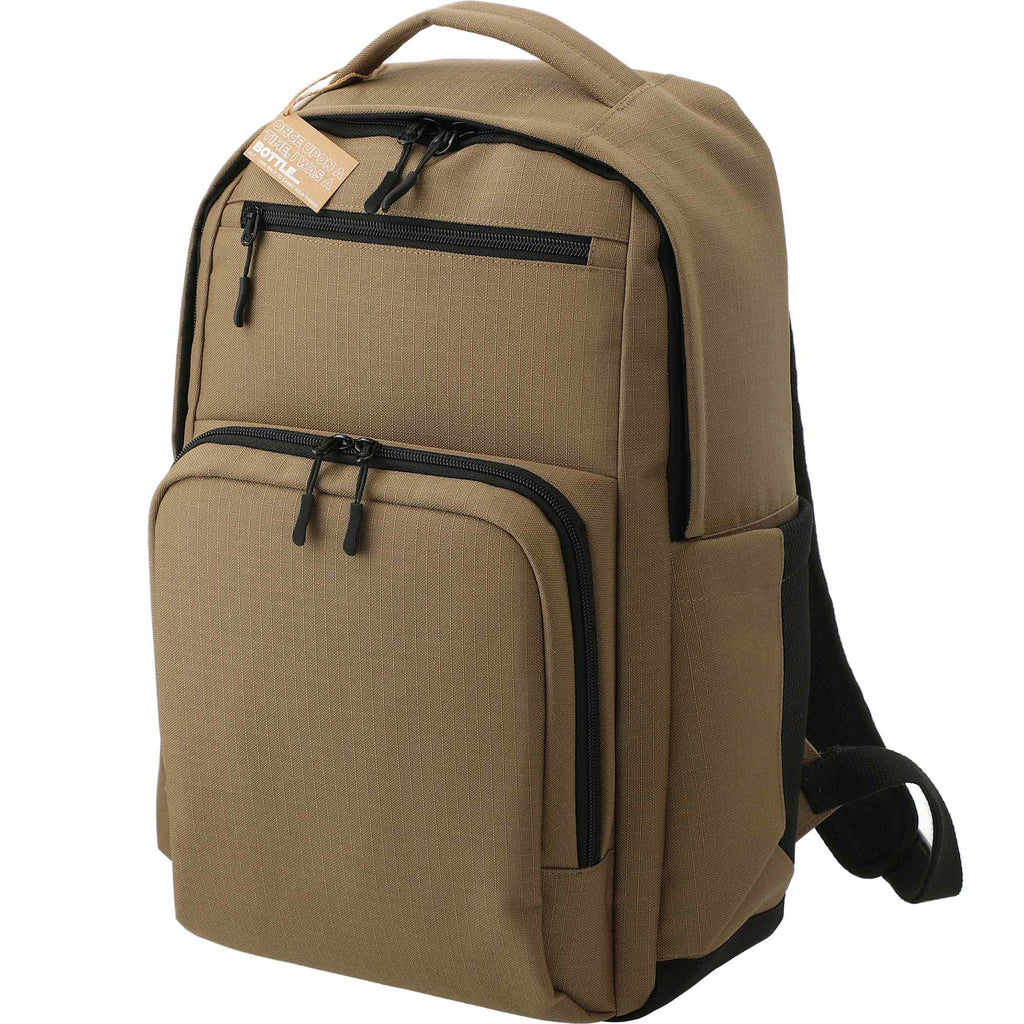 Utility Insulated Backpack in Recycled Ripstop, 15 Inch Transfer - Brown - Left Angle 2