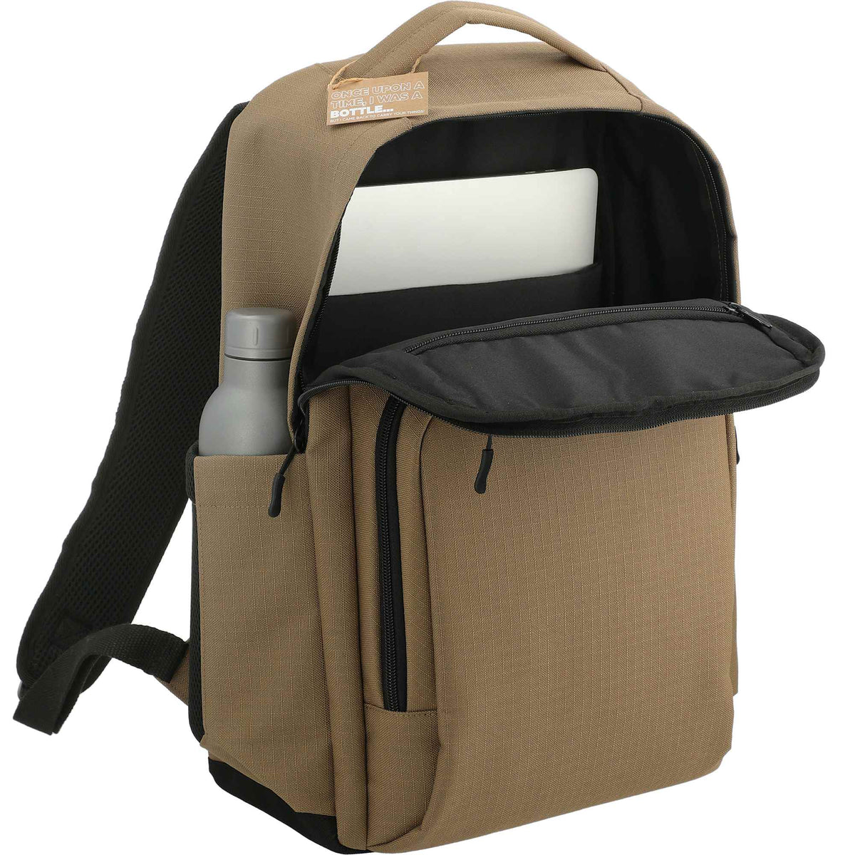Utility Insulated Backpack in Recycled Ripstop, 15 Inch Transfer - Brown - Right Angle 5