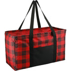 Utility Tote in Buffalo Plaid Full Color - Red/Black - Right Angle 3