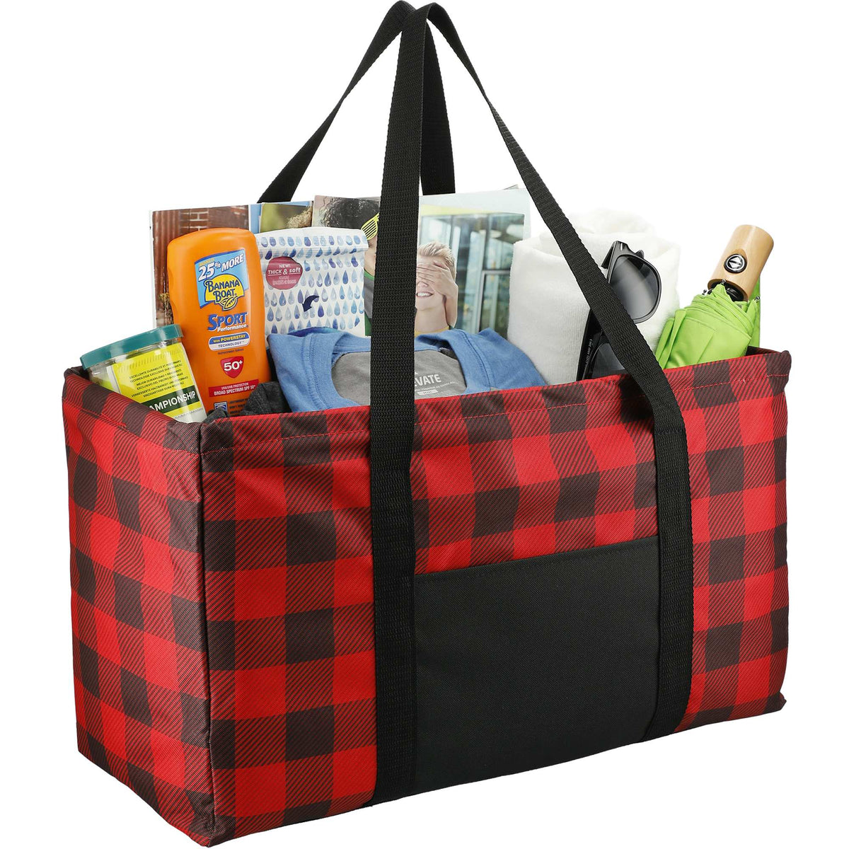 Utility Tote in Buffalo Plaid Full Color - Red/Black - Right Angle 4