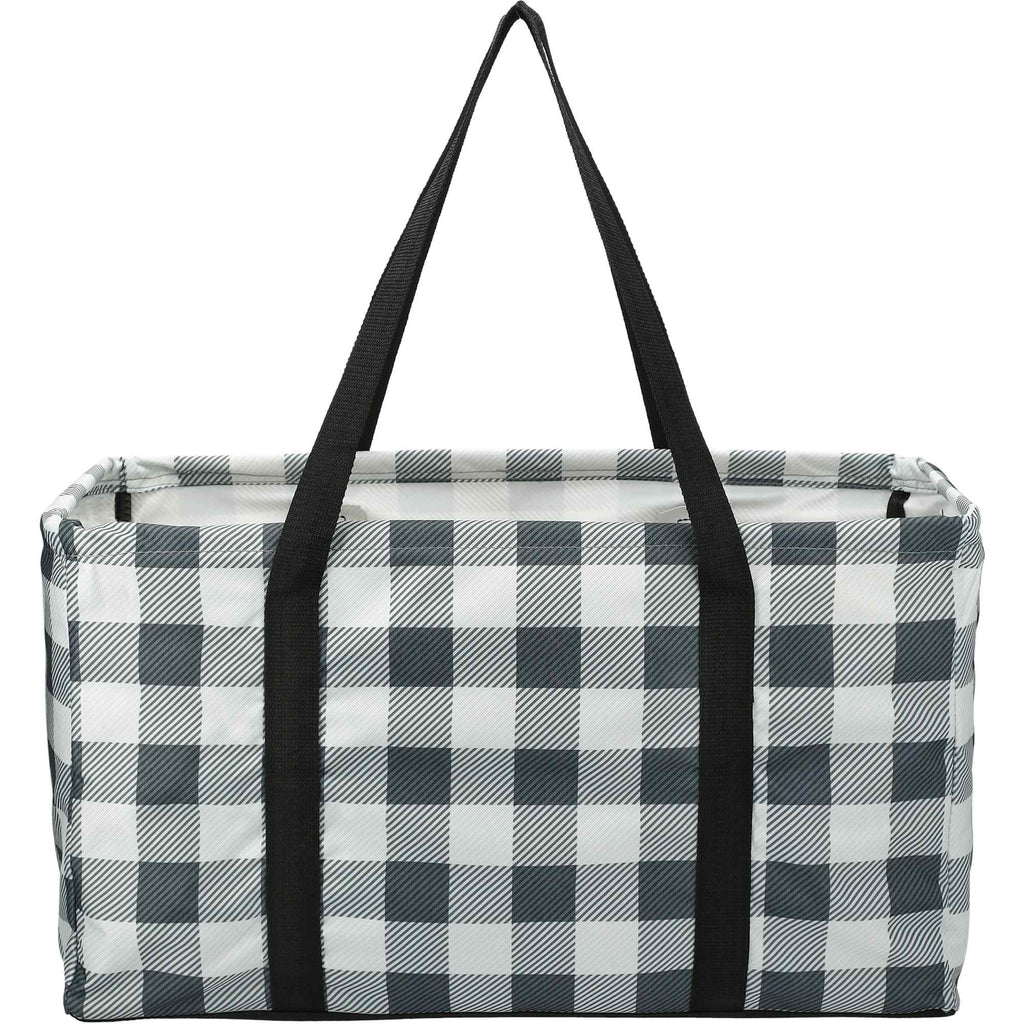 Utility Tote in Buffalo Plaid Full Color - White/Black - Back
