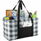 Utility Tote in Buffalo Plaid Full Color - White/Black - Right Angle 4