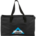 Utility Tote with Wire Rim, Large - Black - Front
