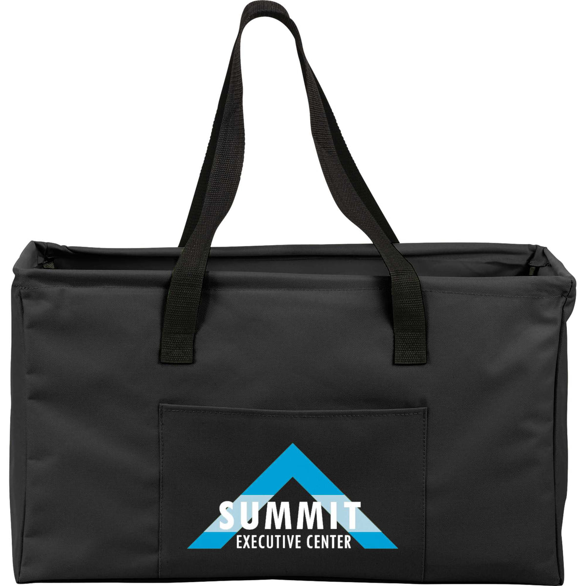 Utility Tote with Wire Rim, Large - Black - Front