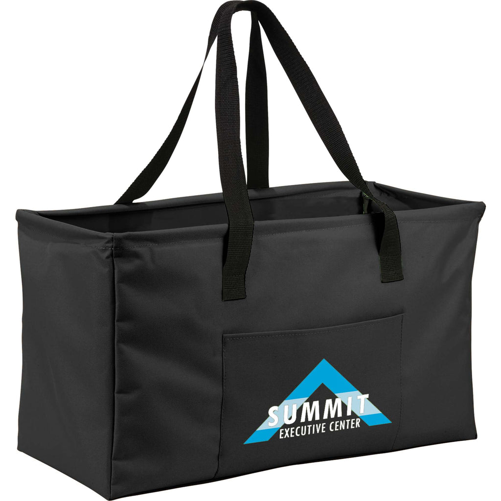 Utility Tote with Wire Rim, Large - Black - Photo