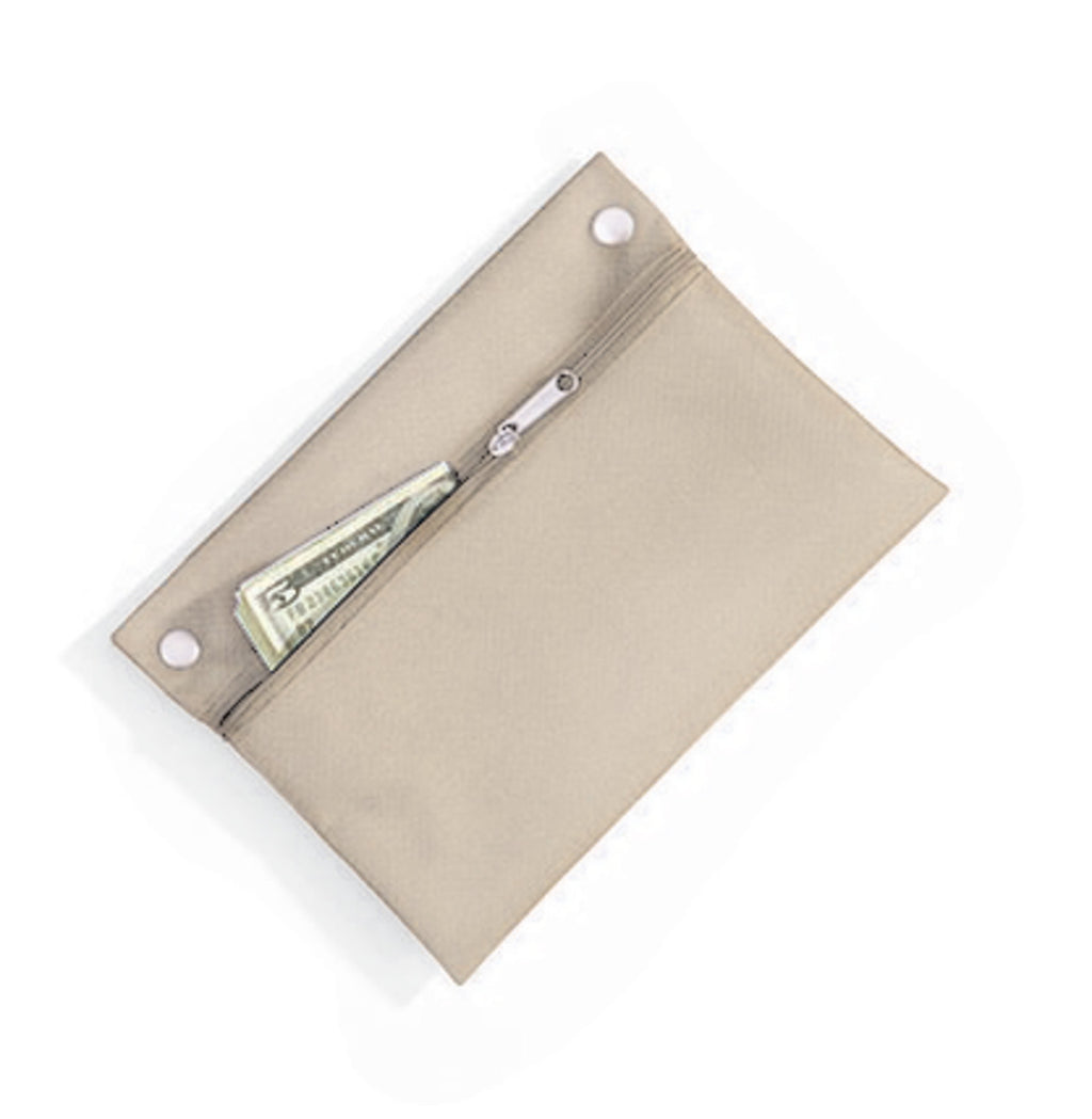 Utility Zip Tote with Removable Pouch Transfer - Natural-Navy - View 2