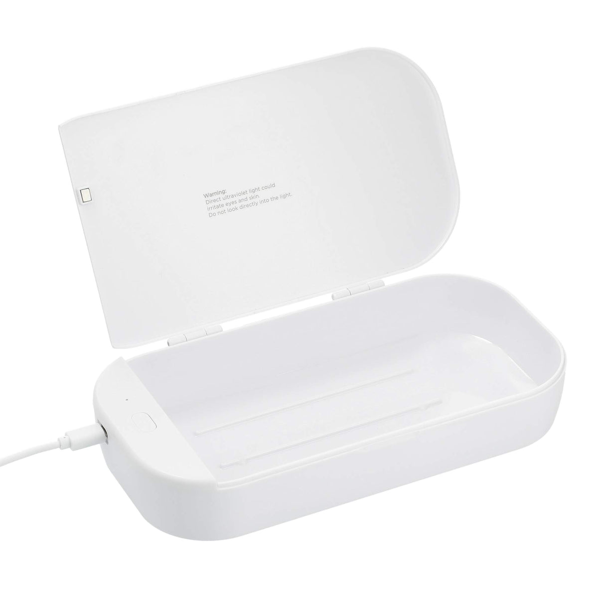 UV-C Phone Sanitizer Box for the Desk Full Color - White - Right Angle 2