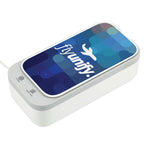 UV Sanitizer and Ultrasonic Cleaner with Wireless Charger Full Color - White - Right Angle