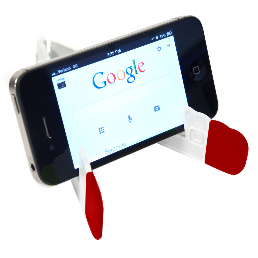 V-Fold Stand for Tablets and Phones - Red - Phone