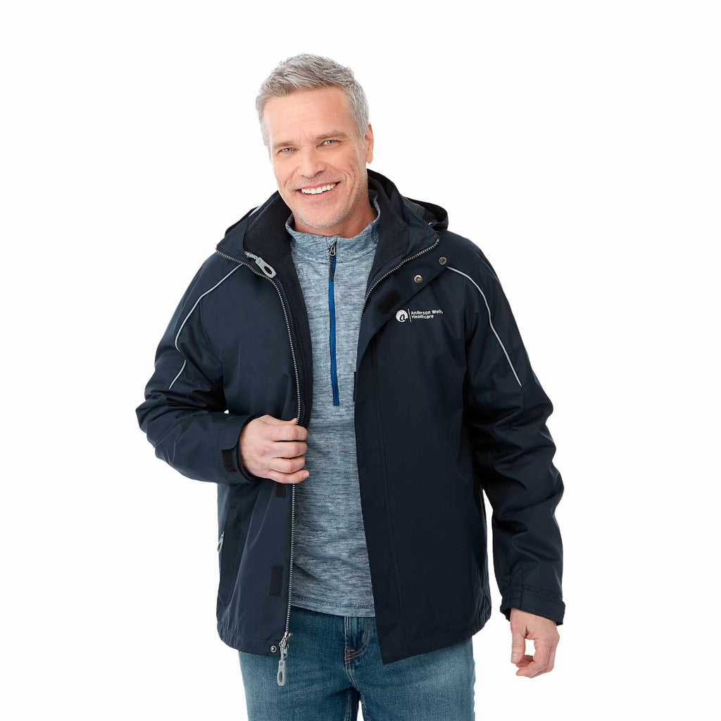 Valencia 3-in-1 Jacket with Fleece Liner for Men Transfer - Navy 410 - Front On Model 2