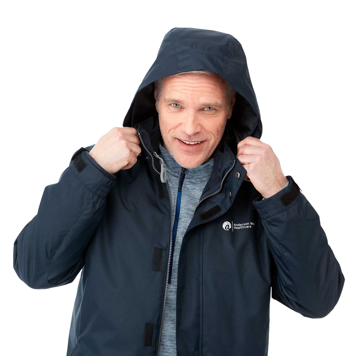Valencia 3-in-1 Jacket with Fleece Liner for Men Transfer - Navy 410 - On Model