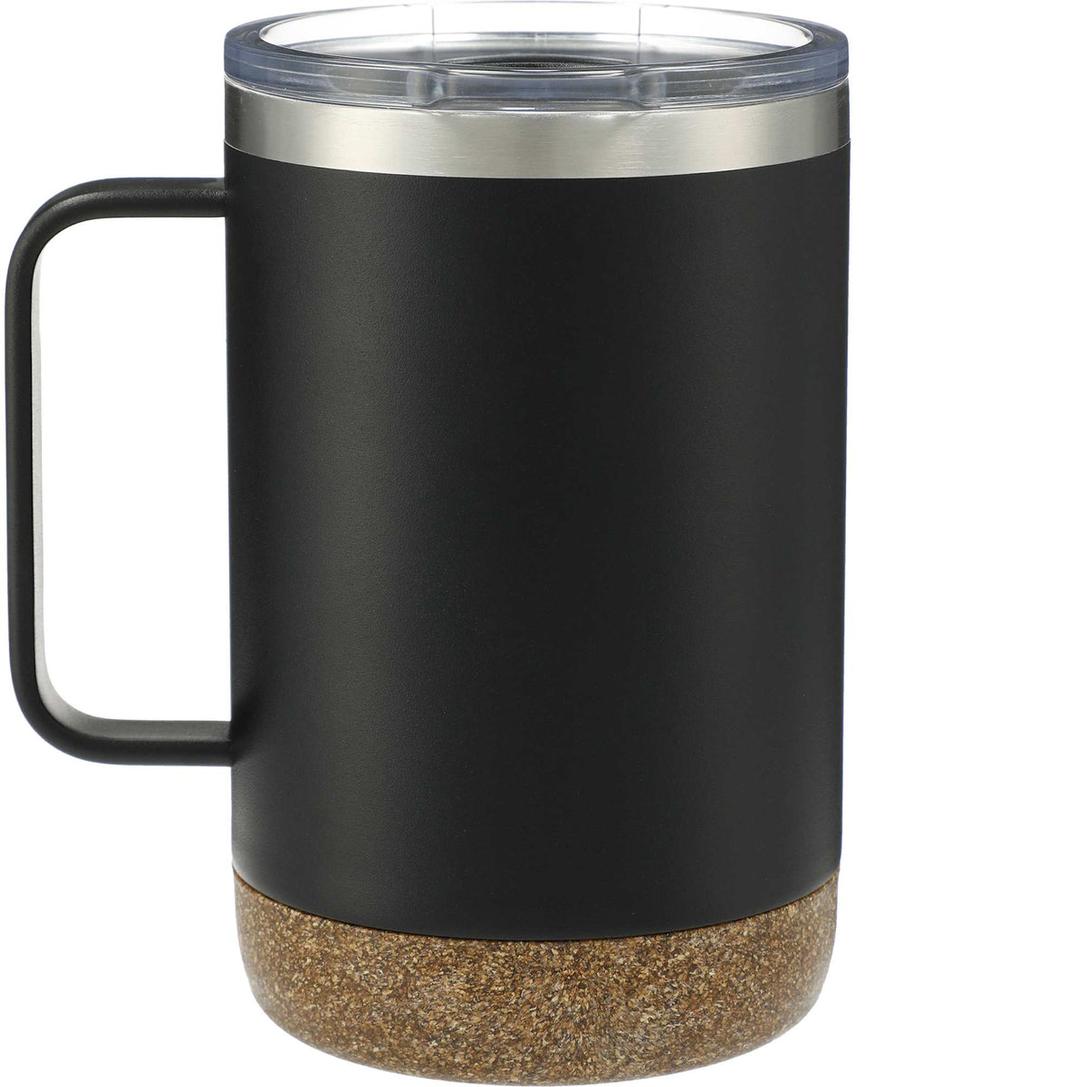 Valhalla Copper Camp Mug with Cork Base, 14 oz Laser Engraving - Black - Back