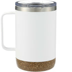Valhalla Copper Camp Mug with Cork Base, 14 oz Laser Engraving - White - Back