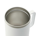 Valhalla Copper Camp Mug with Cork Base, 14 oz Laser Engraving - White - Right Angle 2
