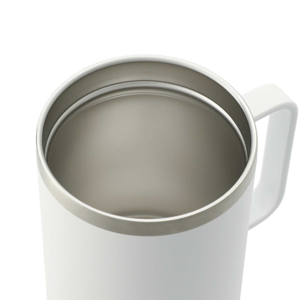 Valhalla Copper Camp Mug with Cork Base, 14 oz - White - Right Angle 2