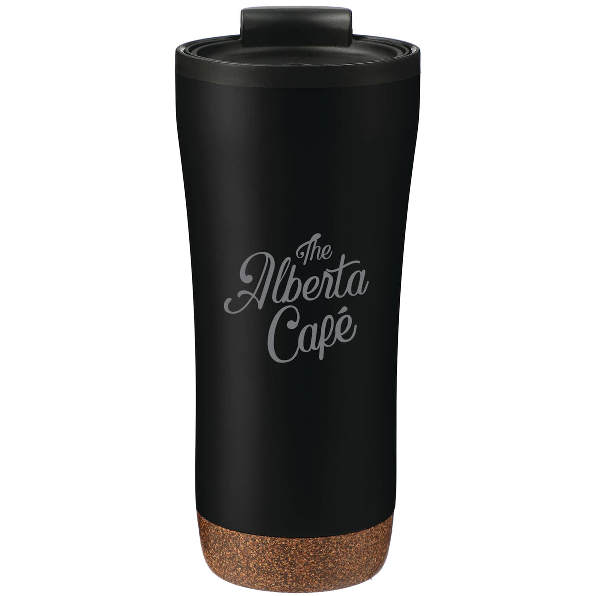 Valhalla Stainless Tumbler with Swivel Lid, 16 oz - Black - Front