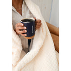 Valo Ceramic and Cork Mug with Lid, 14 oz - Matte Navy - View 4