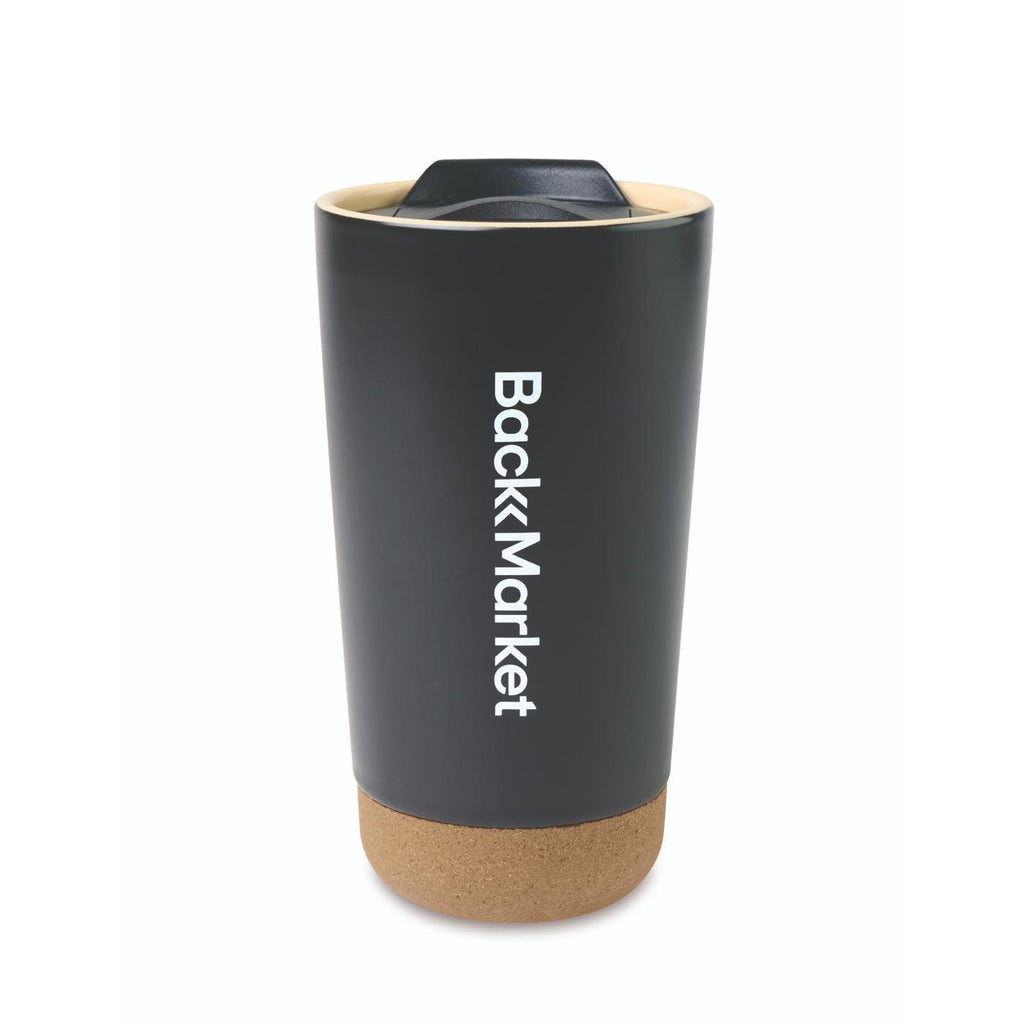 Valo Ceramic and Cork Tumbler, 16 oz - Black - View 1