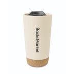 Valo Ceramic and Cork Tumbler, 16 oz - Bone - View 1