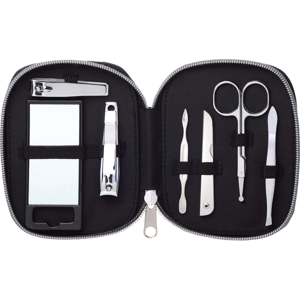 Vanity Grooming Kit in a Zip Case, 7 Pieces - Black - Photo