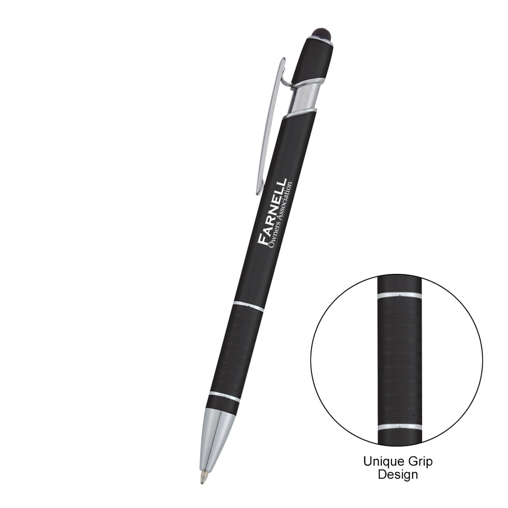 Varsi Incline Pen with Stylus - Black - Silk Screen