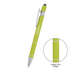 Varsi Incline Pen with Stylus - Lime Green - Laser Engraving