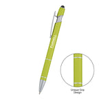 Varsi Incline Pen with Stylus - Lime Green - Silk Screen